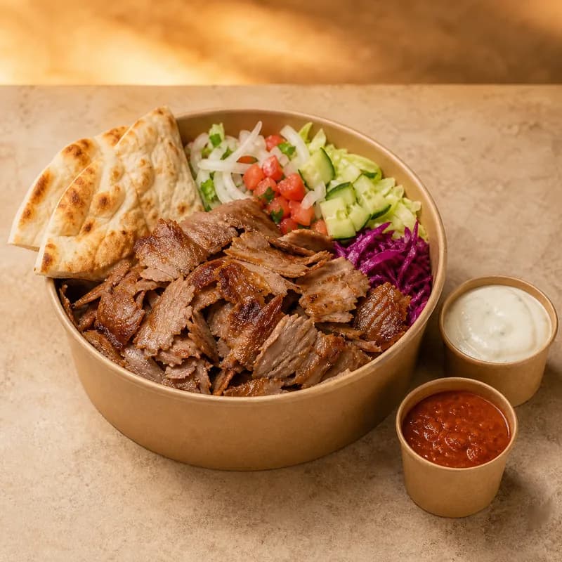 Olive Oven doner kebab with fresh salad